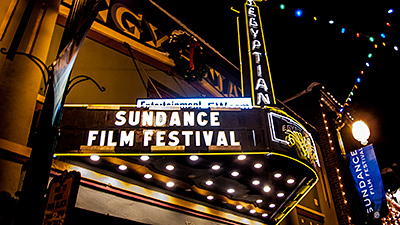 Picture of the Sundance Film Festival marquee on the Egyptian Theatre, Park City, Utah
